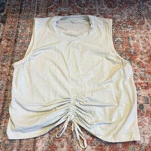 Lululemon Athletica Cream Ruched Muscle Tee